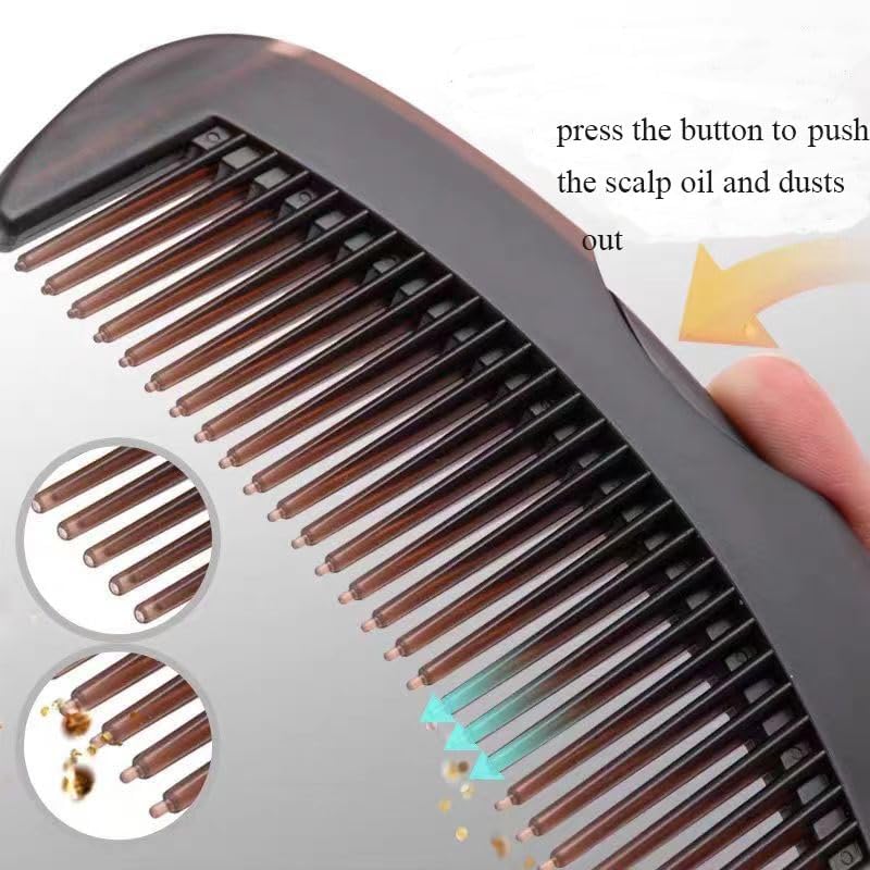 Dandruff Comb, Hollow Tooth Hairbrush for Scalp Massage/Refreshing and Dandruff/Dirt Removal, Reduce Scalp Itching/Oil, Scalp Care Comb with Skin Scraping Handle for Women Men (PP bag package)