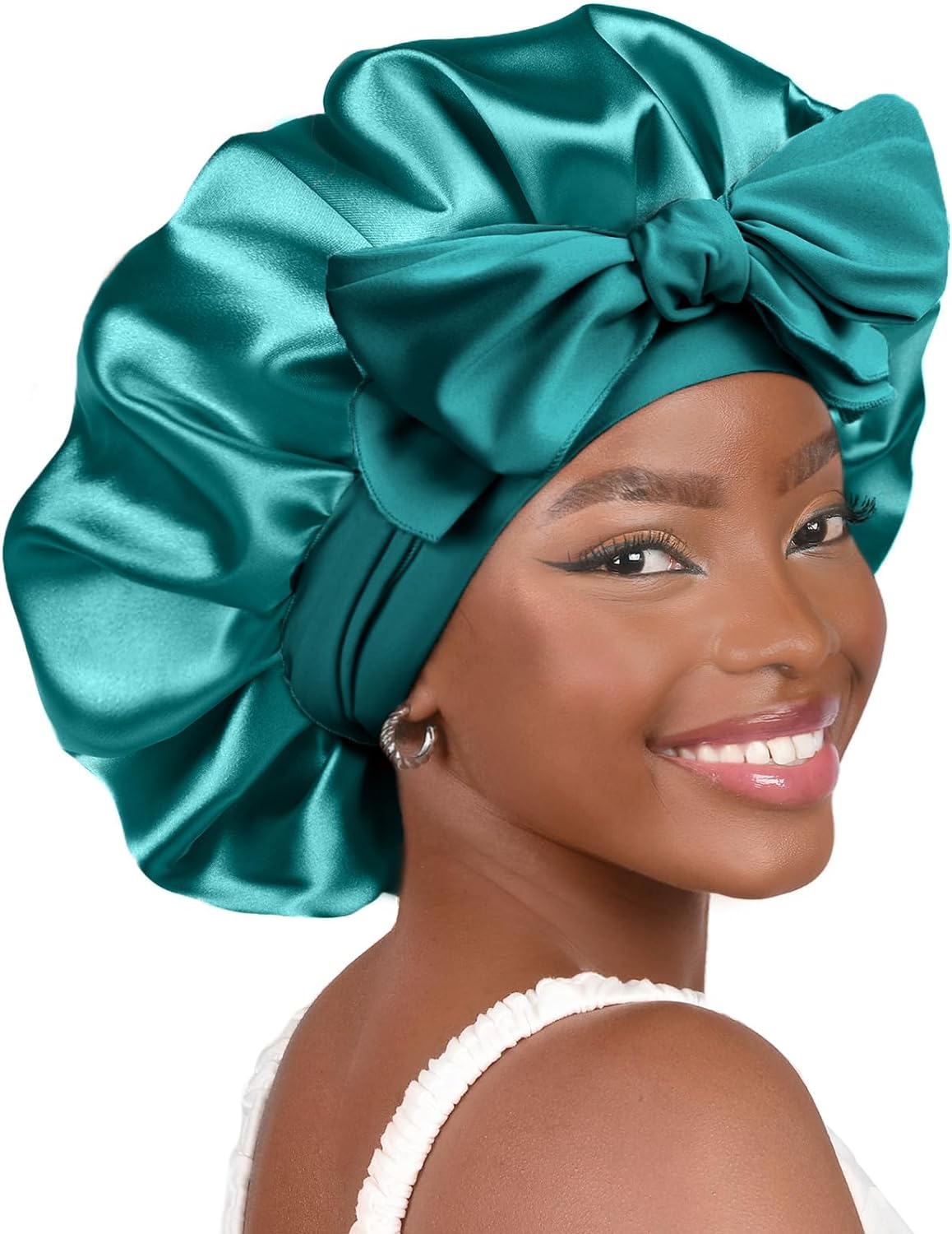 YANIBEST Satin Bonnet Silk Bonnet for Sleeping Double Layer Satin Lined Hair Bonnet with Tie Band Bonnets for Women