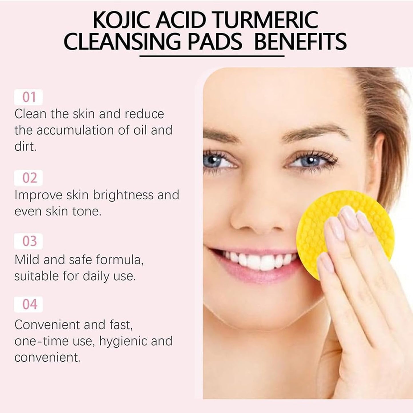 Neously Turmeric Kojic Acid Pads, Turmeric Kojic Acid Cleansing Pads, Zuthoria Turmeric Kojic Acid Cleansing Pads, Turmeric Exfoliating Face Scrub Pads, Gentle Non-irritating