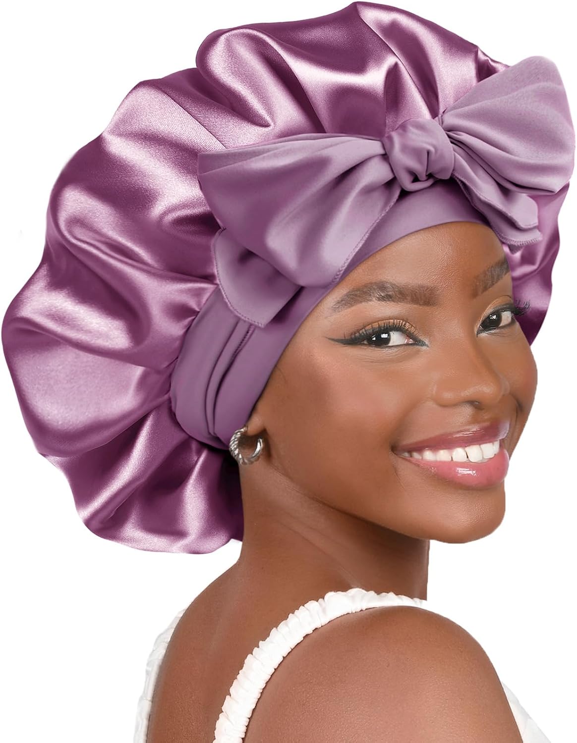 YANIBEST Satin Bonnet Silk Bonnet for Sleeping Double Layer Satin Lined Hair Bonnet with Tie Band Bonnets for Women