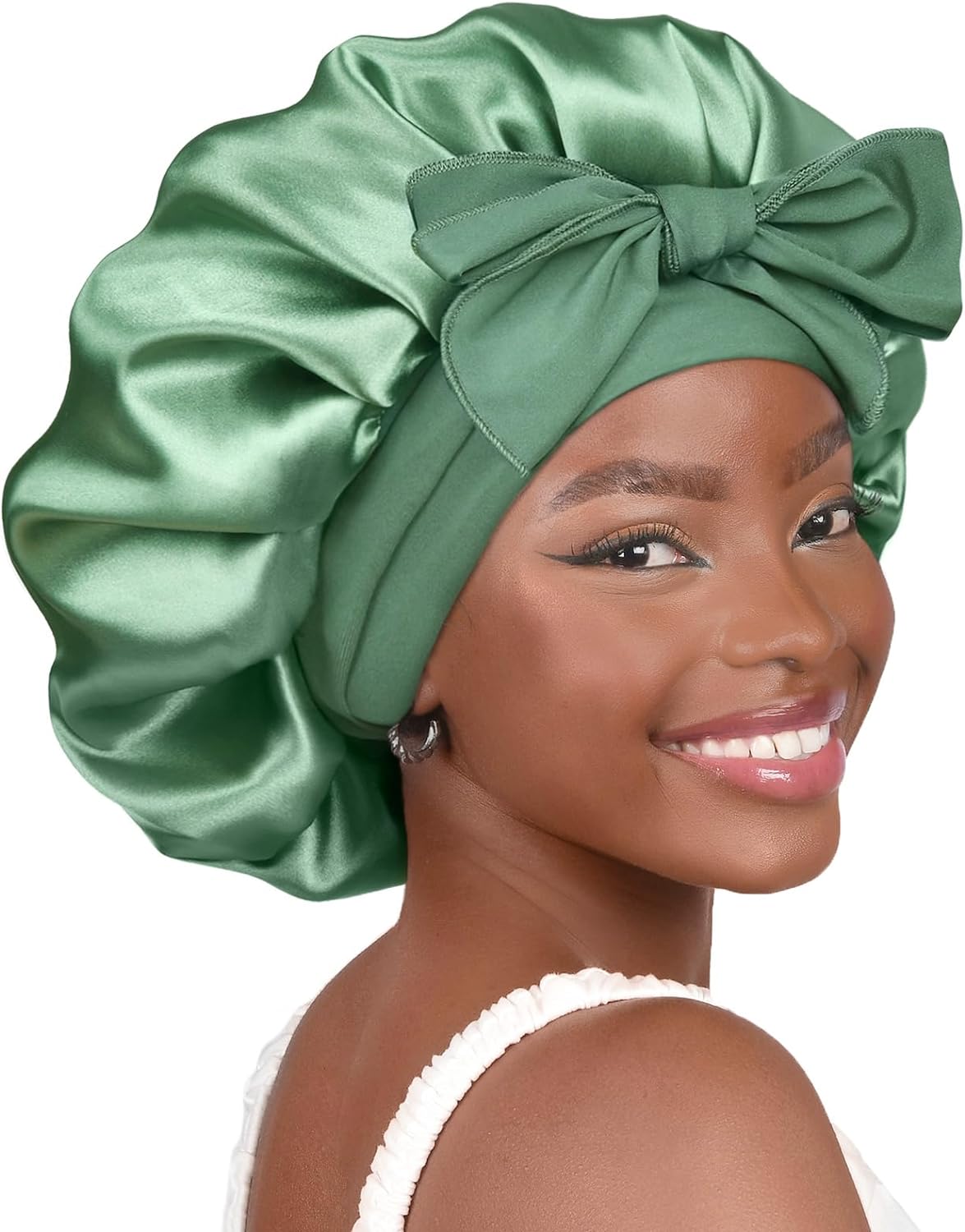 YANIBEST Satin Bonnet Silk Bonnet for Sleeping Double Layer Satin Lined Hair Bonnet with Tie Band Bonnets for Women